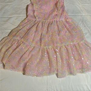 Pink and Yellow Sequin Dress